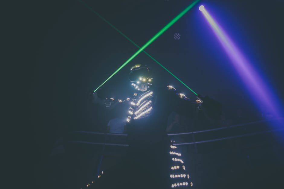 Exciting entertainment event with laser show