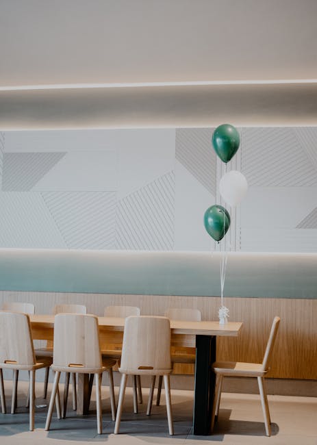 Private event space setup with elegant decorations