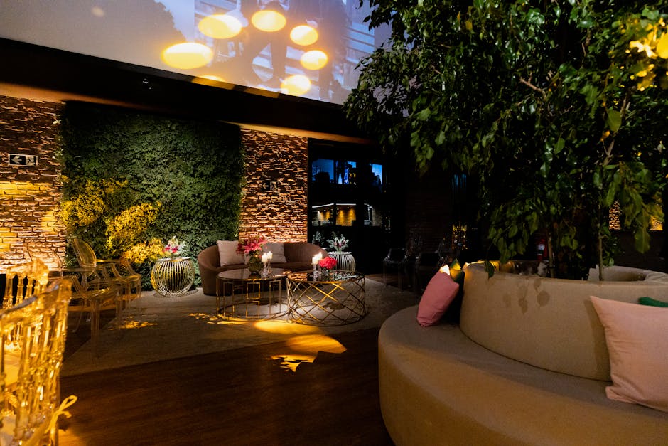 VIP lounge area with premium seating and ambient lighting